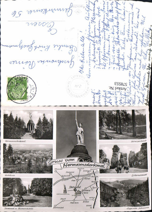 578553,Mehrbild Ak Lagekarte Hermannsdenkmal Detmold