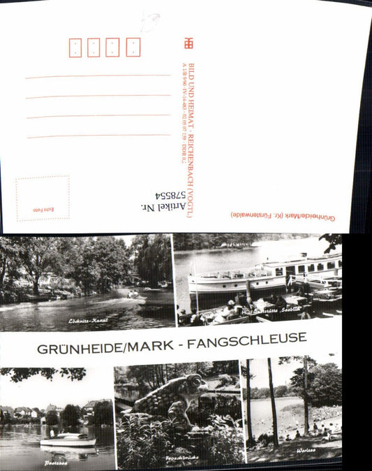 578554,Mehrbild Ak Grünheide Mark Fangschleuse Froschbrücke Werlsee