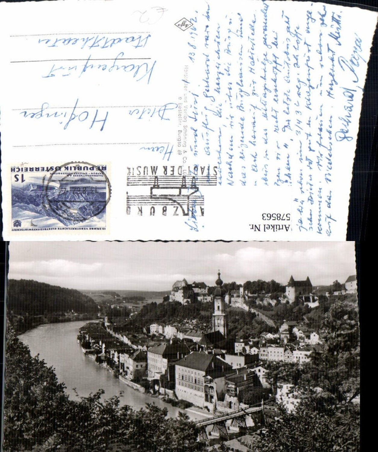 578563, Photo Ak Burghausen ad Salzach view