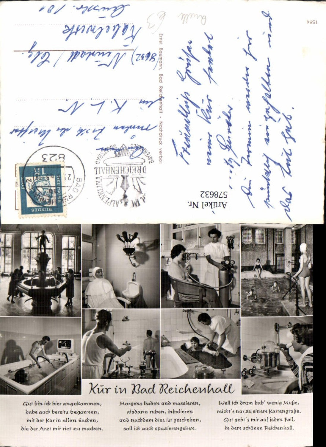 578632,Mehrbild Ak Bad Reichenhall Kur Text Schwimmbad Brunnen Quelle