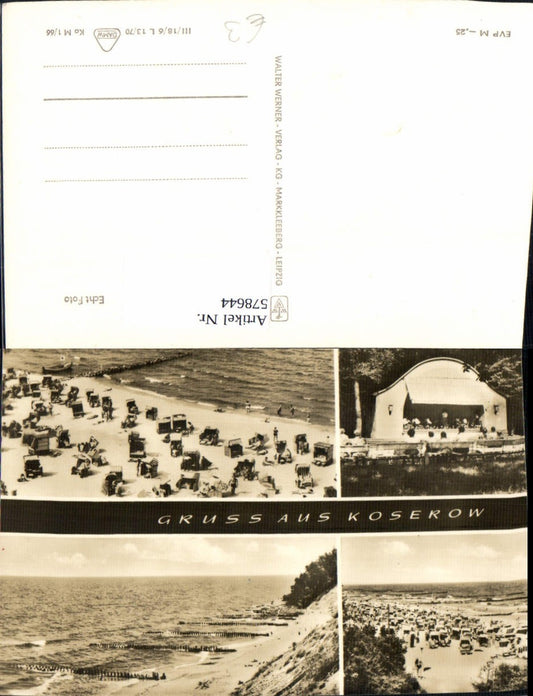 578644,Mehrbild Ak Koserow Usedom Strandlben Musikpavillon Küste