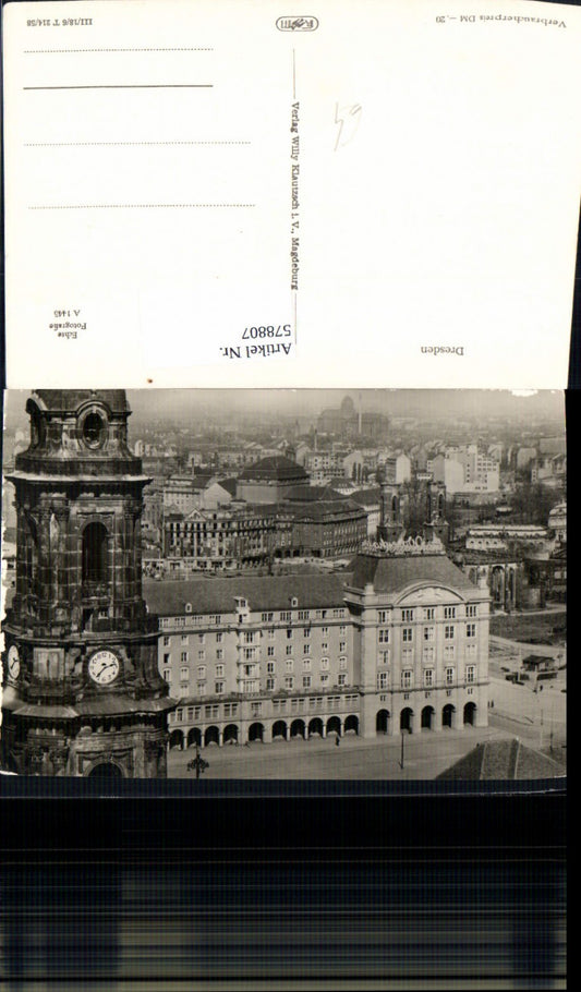578807,Foto Ak Dresden Ansicht m. Kirche Turm