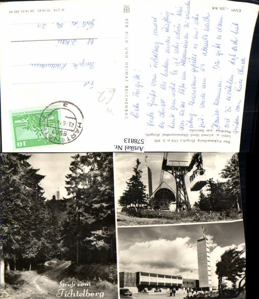578813,Mehrbild Ak Der Fichtelberg Oberwiesenthal Seilbahn Gondel
