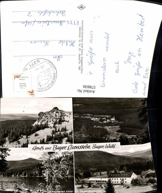 578830,Multi-image postcard Bayerisch Eisenstein Arber Arbersee Youth Hostel