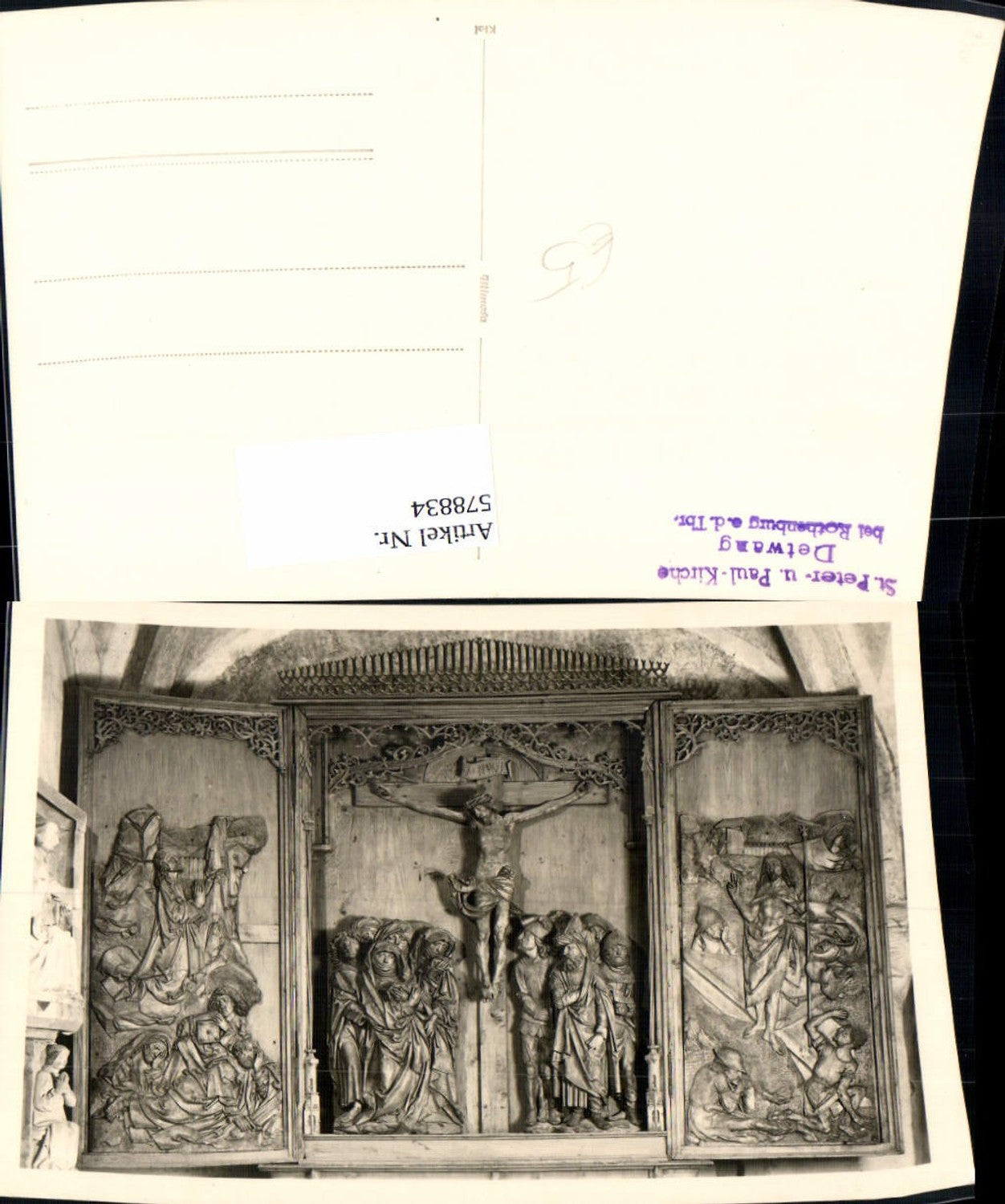 578834,Photo Ak Detwang Rothenburg ob der Tauber St Peter and Paul Church altar