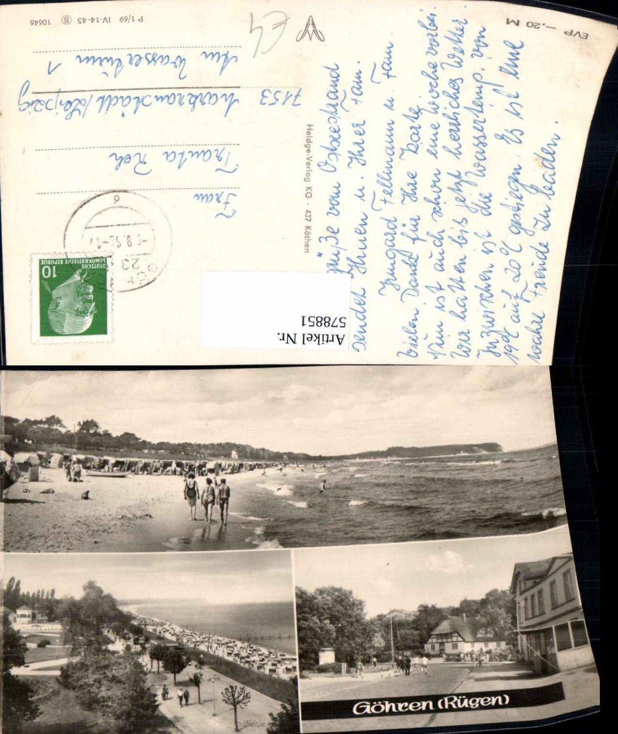 578851,Mehrbild Ak Göhren Rügen Strandleben Strand