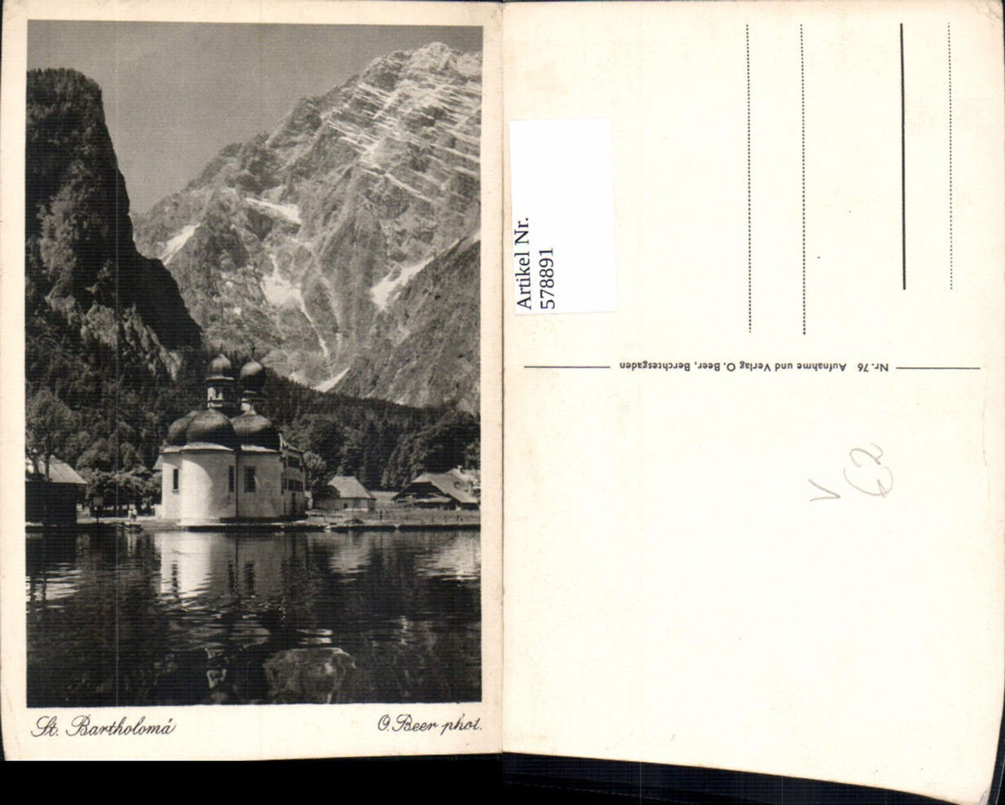 578891,St Bartholomä Kapelle Schönau am Königssee pub O. Beer 76