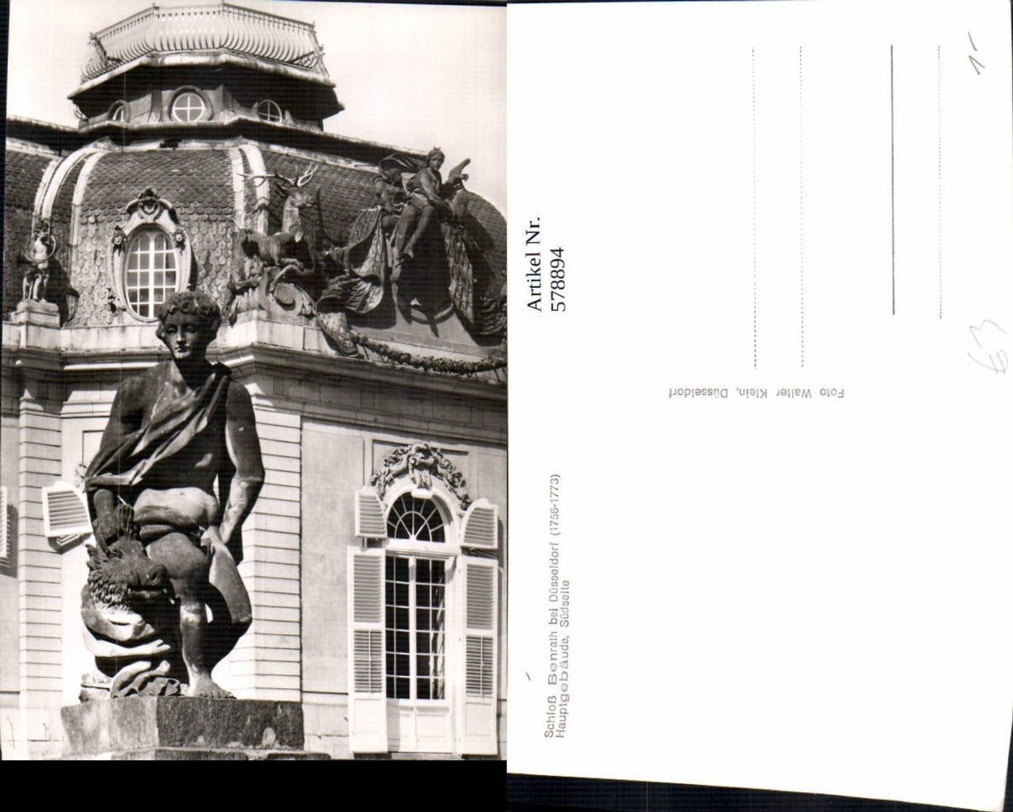 578894,Foto Ak Schloss Benrath b. Düsseldorf Hauptgebäude Südseite