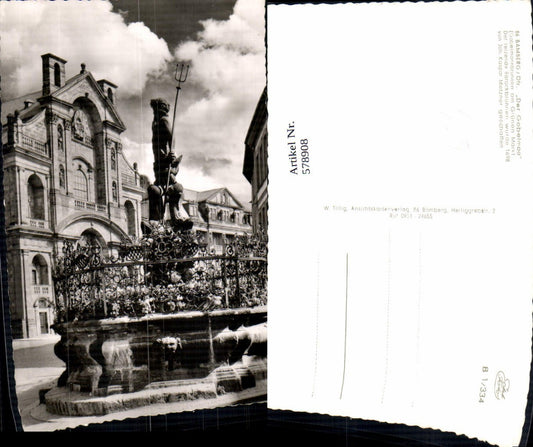 578908, Photo Ak Bamberg The Gobelmoo Gabelmann Fountain at the Green Market