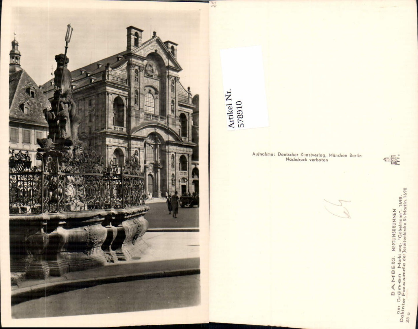 578910,Bamberg Neptunsbrunnen a. Grünen Markt Gabelmann