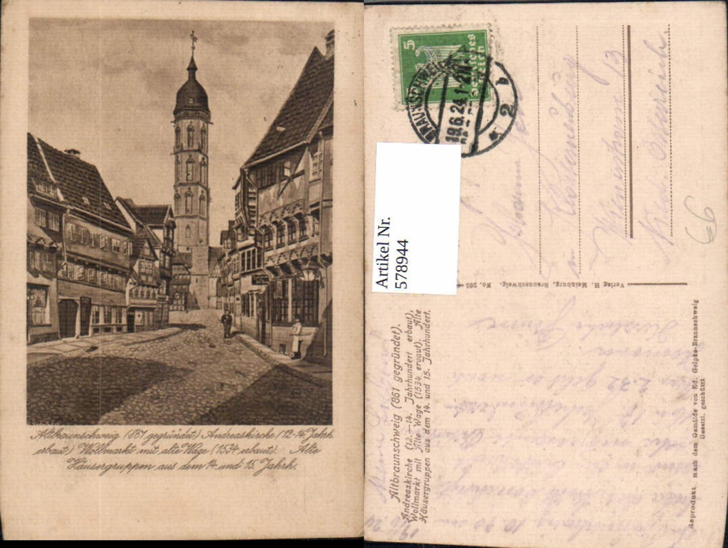 578944,Braunschweig Andreaskirche Wollmarkt Häusergruppe