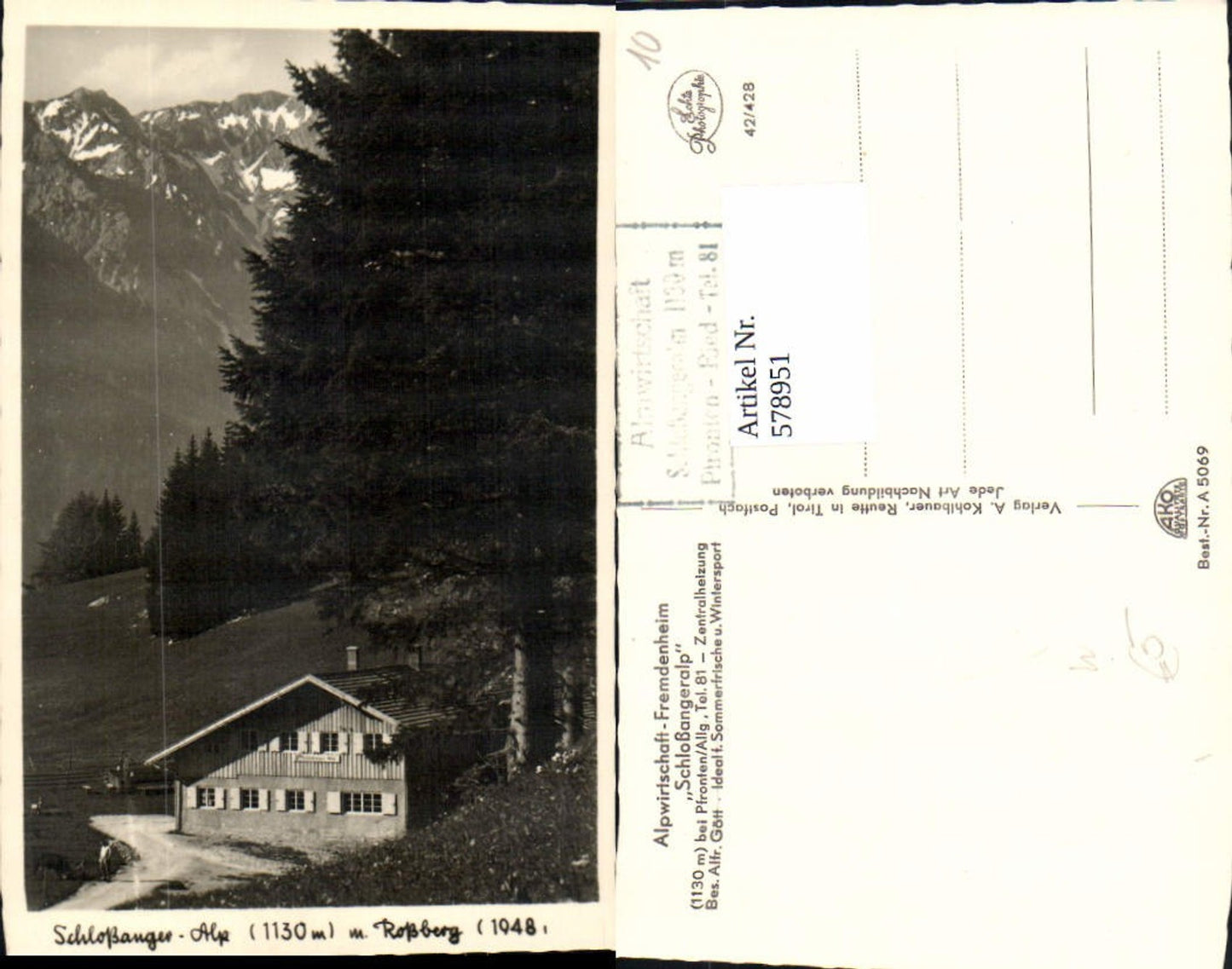 578951,Pfronten Schlossanger Alp m. Roßberg