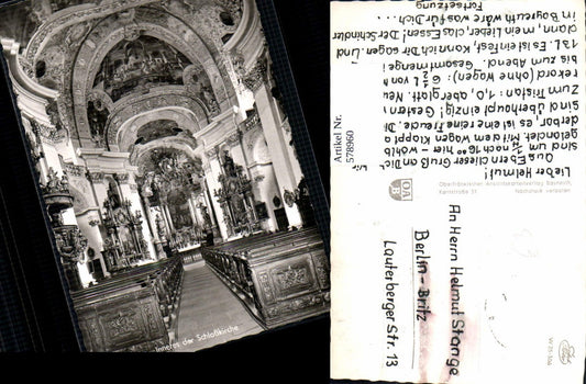 578960, Photo Ak Bad Staffelstein Kloster Schloss Banz Interior of the castle church Altar