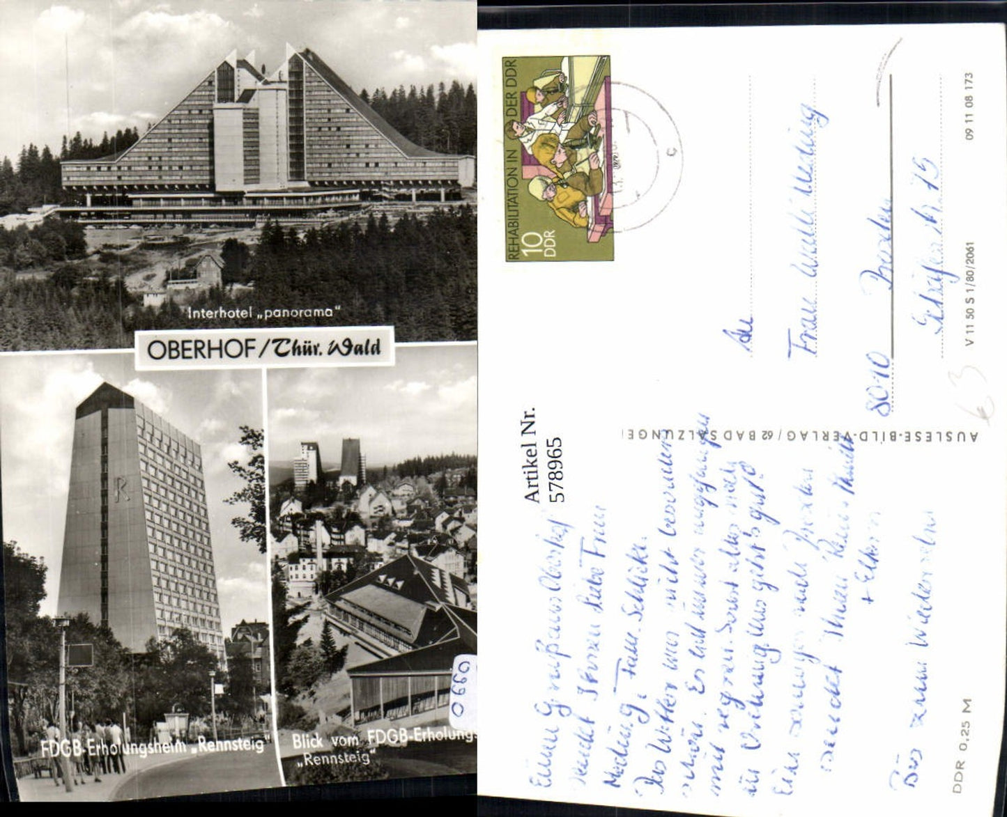 578965,Mehrbild Ak Oberhof Erholungsheim Rennsteig