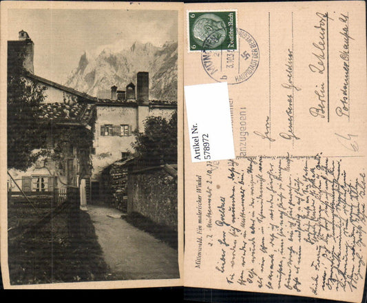 578972, Mittenwald A picturesque corner 1937