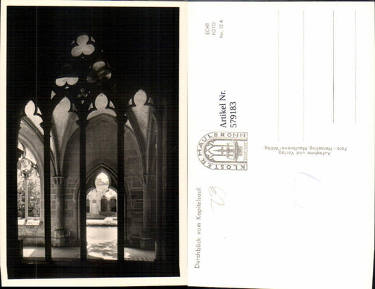 579183, Photo Ak Maulbronn Monastery Maulbronn View from Chapter Hall