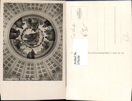 579199, Photo Ak St. Blasien Cathedral St. Blasien Church Ceiling painting