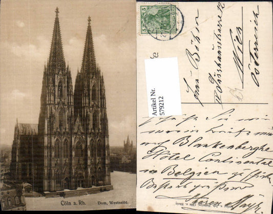 579212,Köln Cöln a. Rhein Dom Westseite