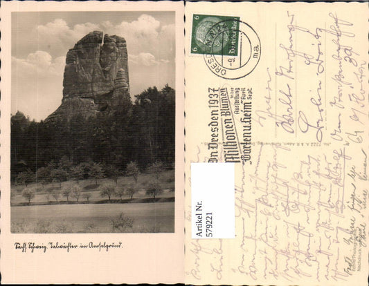 579221,Foto Ak Sächsische Schweiz Felsen Felsformation Lohmen