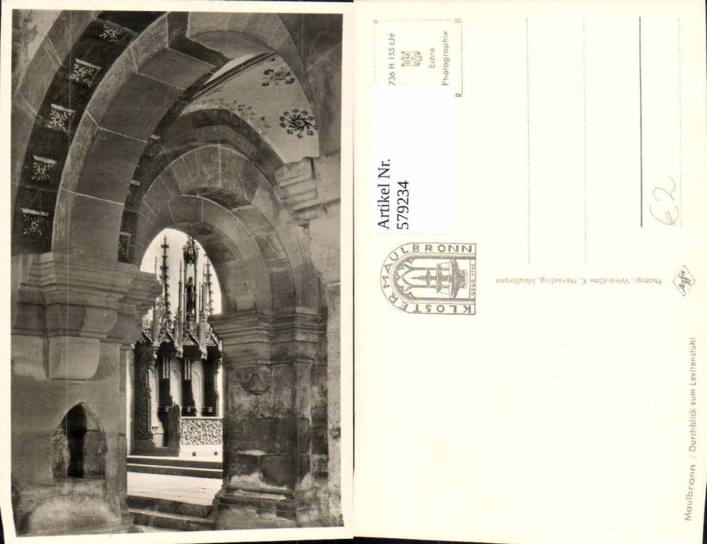 579234,Maulbronn Kloster Maulbronn Durchblick z. Levitenstuhl