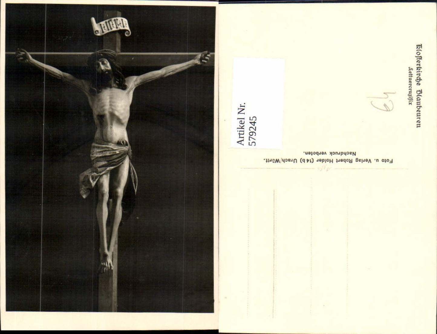 579245,Blaubeuren Klosterkirche Kreuz Lettner Kruzifix