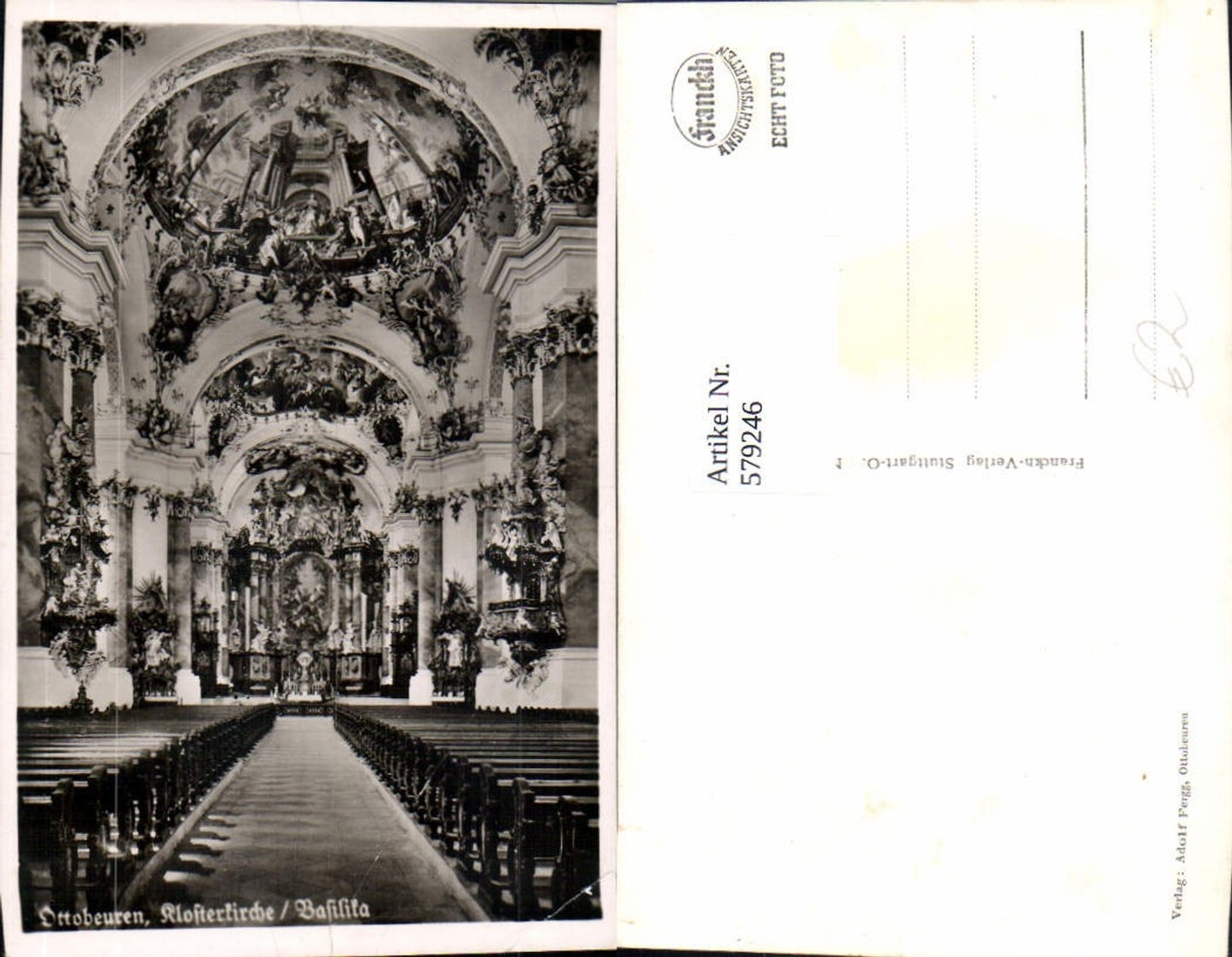 579246,Foto Ak Ottobeuren Basilika Klosterkirche Innenansicht