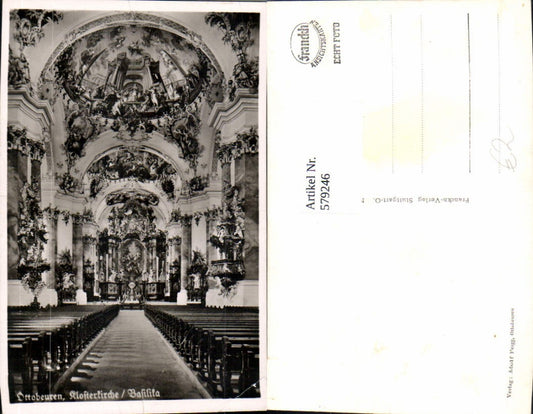 579246,Foto Ak Ottobeuren Basilika Klosterkirche Innenansicht