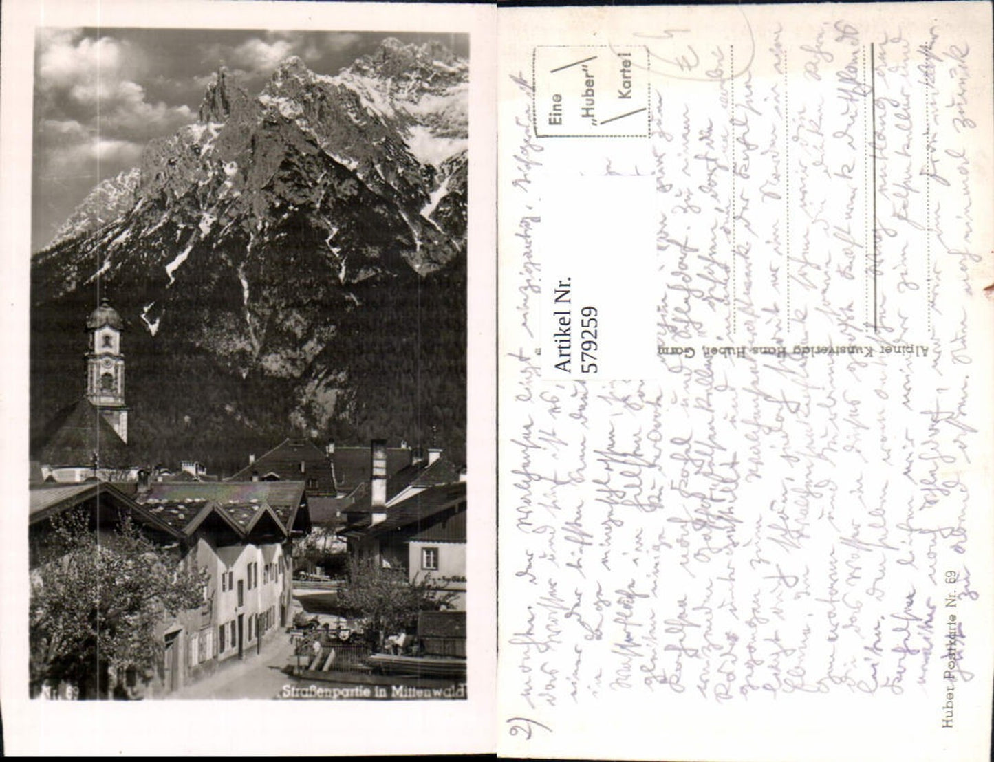 579259, Photo AK Mittenwald street scene