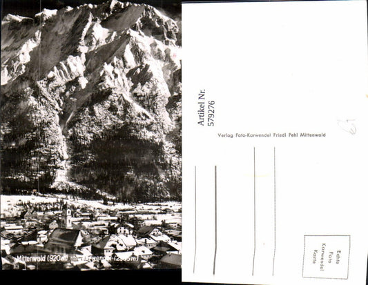 579276,Foto Ak Mittenwald m. Karwendel Winteransicht