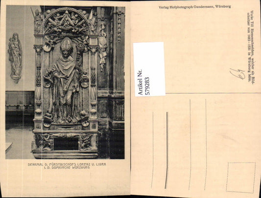 579283,Würzburg Domkirche Denkmal Lorenz v. Libra