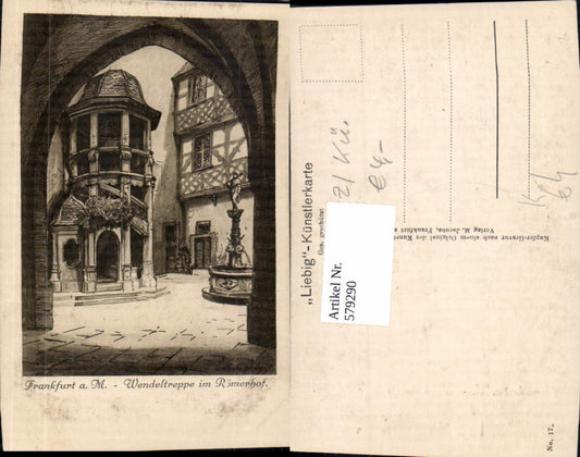 579290,Künstler Ak B. Liebig Frankfurt a. Main Wendeltreppe i. Römerhof