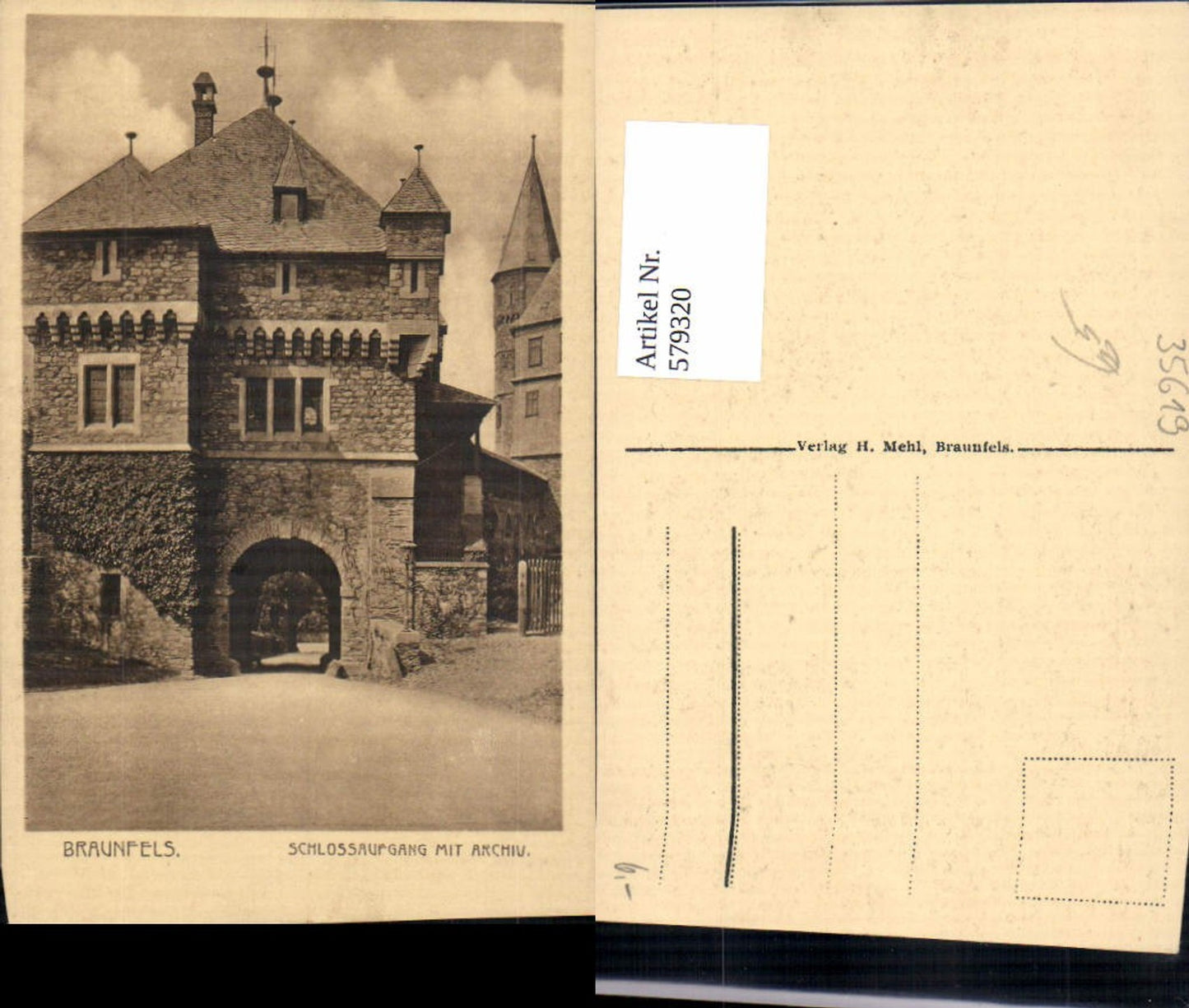 579320,Braunfels Schloss Schlossaufgang m. Archiv