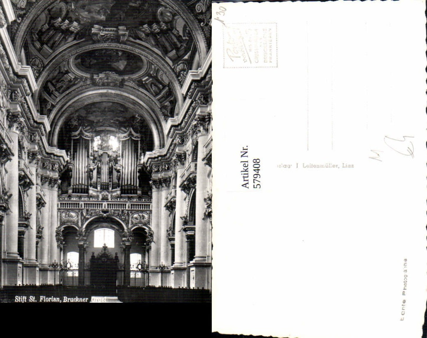 579408,Foto Ak Stift St Florian Bruckner Orgel