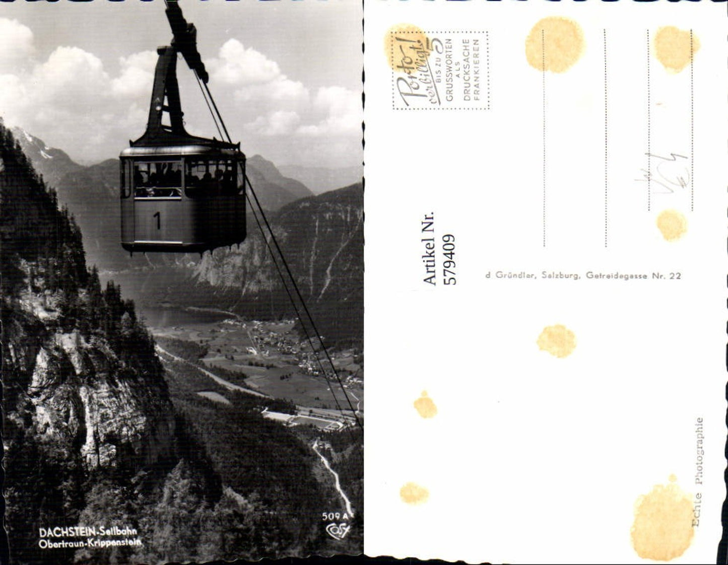 579409,Foto Ak Dachstein Seilbahn Obertraun Krippenstein Gondel pub Cosy 509a