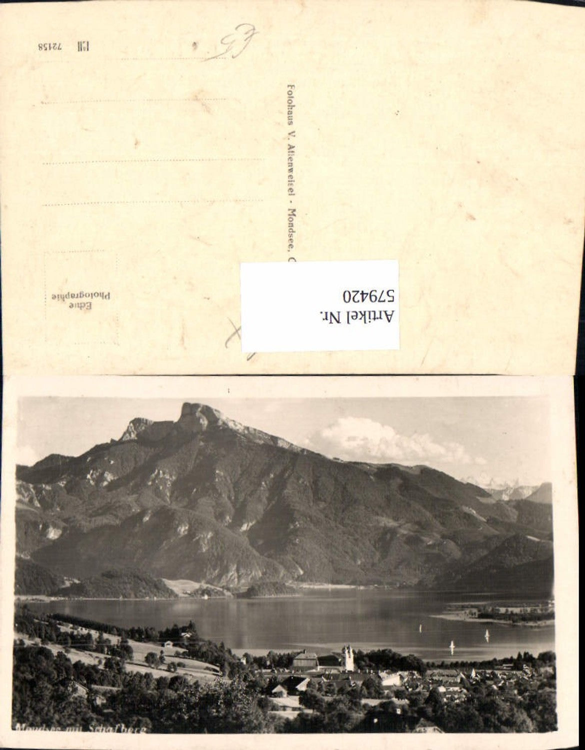 579420,Foto Ak Mondsee m. Schafberg