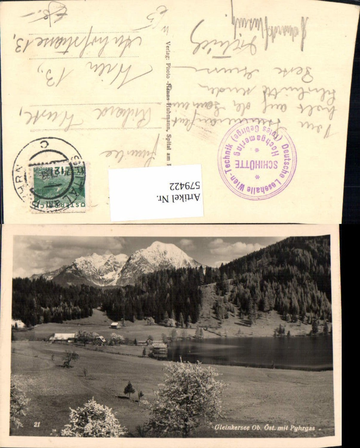 579422,Foto Ak Gleinkersee m. Pyhrgas Spital am Pyhrn