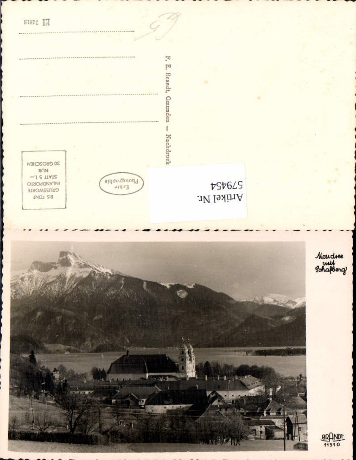 579454,Mondsee m. Schafberg Ansicht Basilika