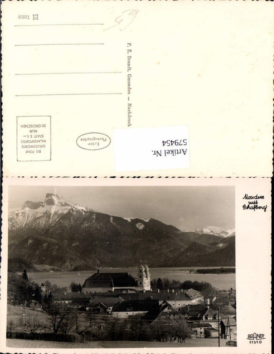 579454,Mondsee m. Schafberg Ansicht Basilika