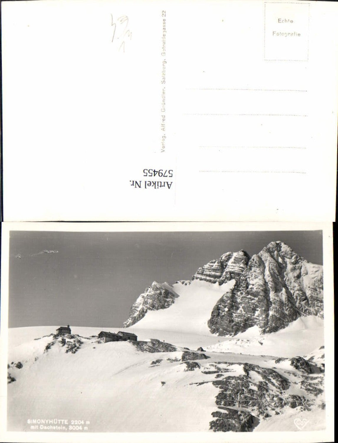 579455,Foto Ak Hallstatt Simonyhütte m. Dachstein pub Cosy