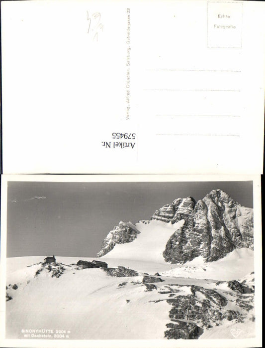 579455,Foto Ak Hallstatt Simonyhütte m. Dachstein pub Cosy