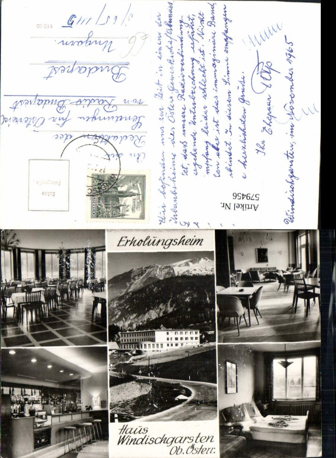 579456,Mehrbild Ak Haus Windischgarsten Erholungsheim Zimmer Bar