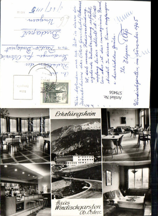 579456,Mehrbild Ak Haus Windischgarsten Erholungsheim Zimmer Bar