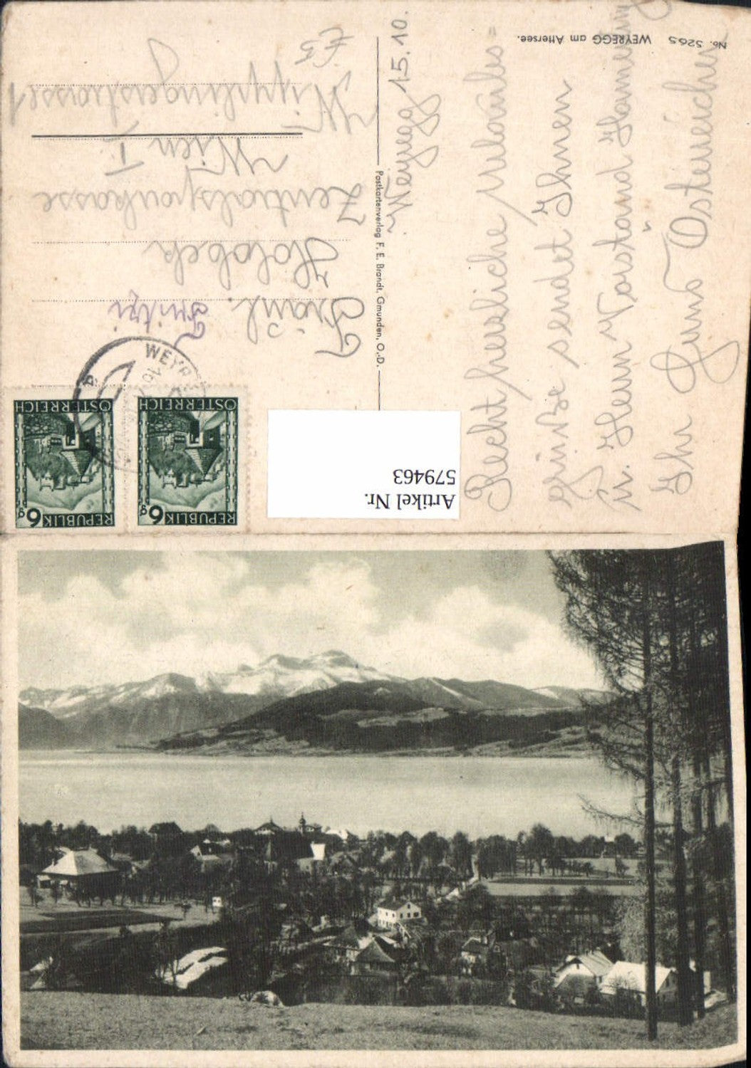 579463,Weyregg a. Attersee Ansicht pub F. E. Brandt