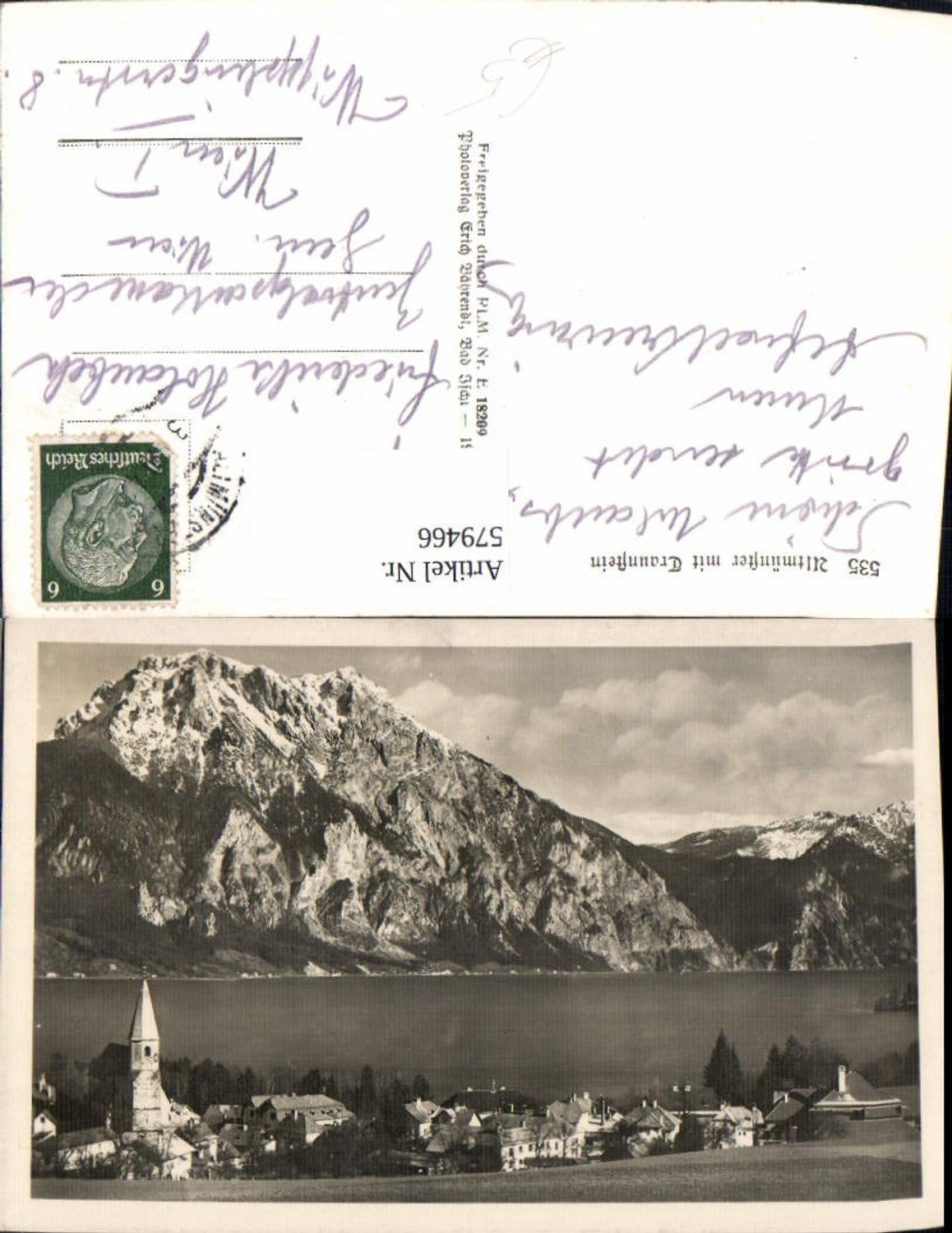 579466,Foto Ak Altmünster m. Traunstein