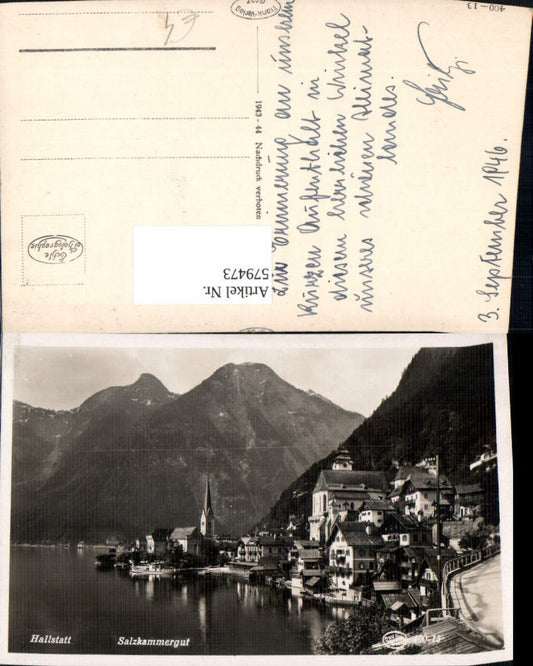 579473,Foto Ak Hallstatt Ansicht m. Kirche
