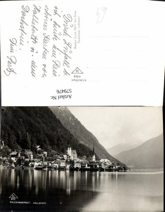 579476,Foto Ak Hallstatt Ansicht m. Kirche