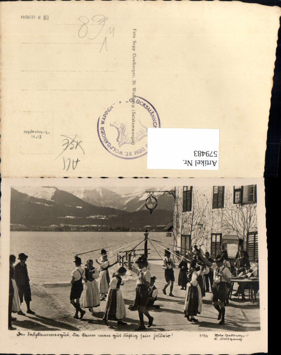 579483,St Wolfgang im Salzkammergut Bandltanz Brauchtum pub Gastberger 213/1