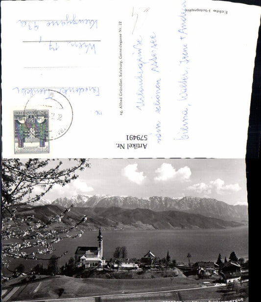 579491,Foto Ak Attersee a. Attersee m. Höllengebirge