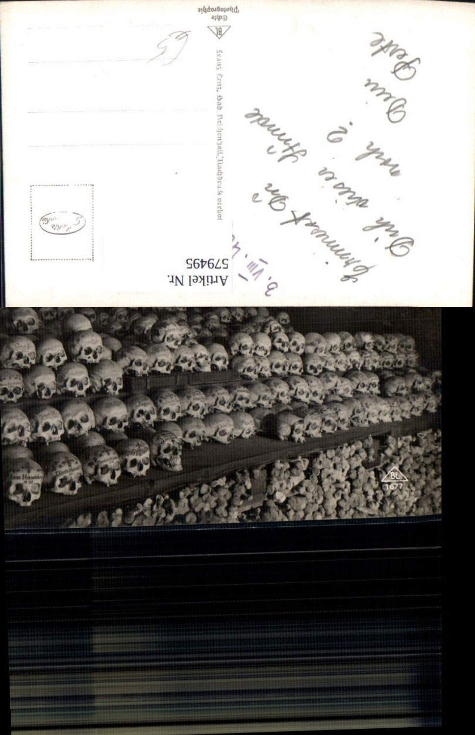 579495,Foto Ak Hallstatt Beinhaus Totenkopf