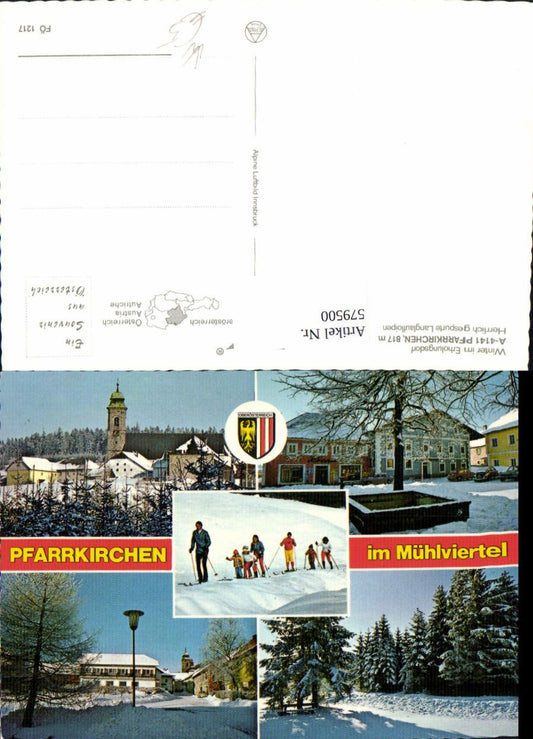 579500,Mehrbild Ak Pfarrkirchen i. Mühlviertel Langlaufen Wintersport pub Alpine Luftbild